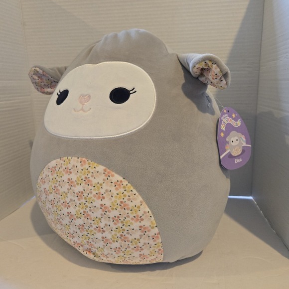 Squishmallows ELEA The LAMB 12" Plush, Floral Belly Lamb S14‎ #1074 2022 NWT - Picture 1 of 9